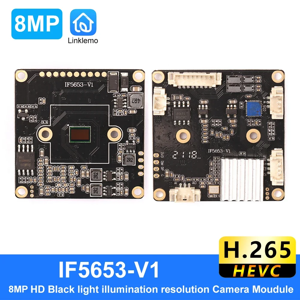 

Linkleme APP FH8856V200 GC8053 Sensor H.265 8.0Megapixel IP Camera Module Support Netip Local Remote Motion Detection Dual LEDs