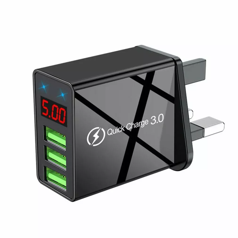 

Зарядное устройство с 3 USB-портами и цифровым дисплеем