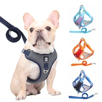 dog harness leash adjustable mesh puppy vest harness reflective breathable pet harness vest for small large dog outdoor walking