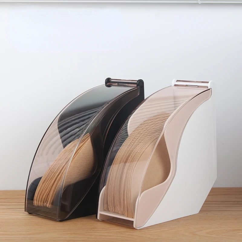 

Coffee filter paper storage box Dust proof coffee filter paper box V Fan shaped filter paper storage rack General coffee maker