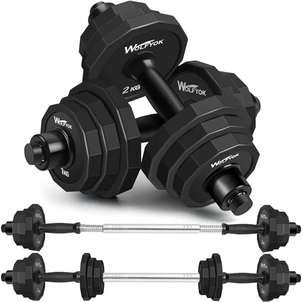 

KISS GOLD Adjustable Dumbbell Set, 66 LBS Weights Dumbbells Sets, Solid Cast-Iron Core Free Weight Set for Home Gym