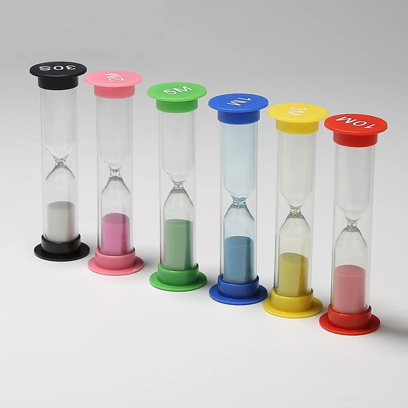 6 шт./компл. креативные пластиковые песочные часы таймер детские игрушки для