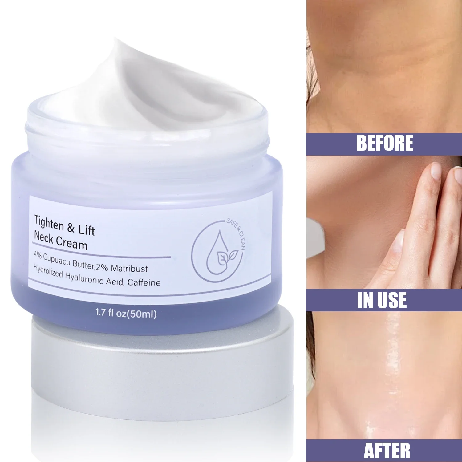 50 мл увлажняющий подтягивающий крем для шеи осветляет тонкие линии питает