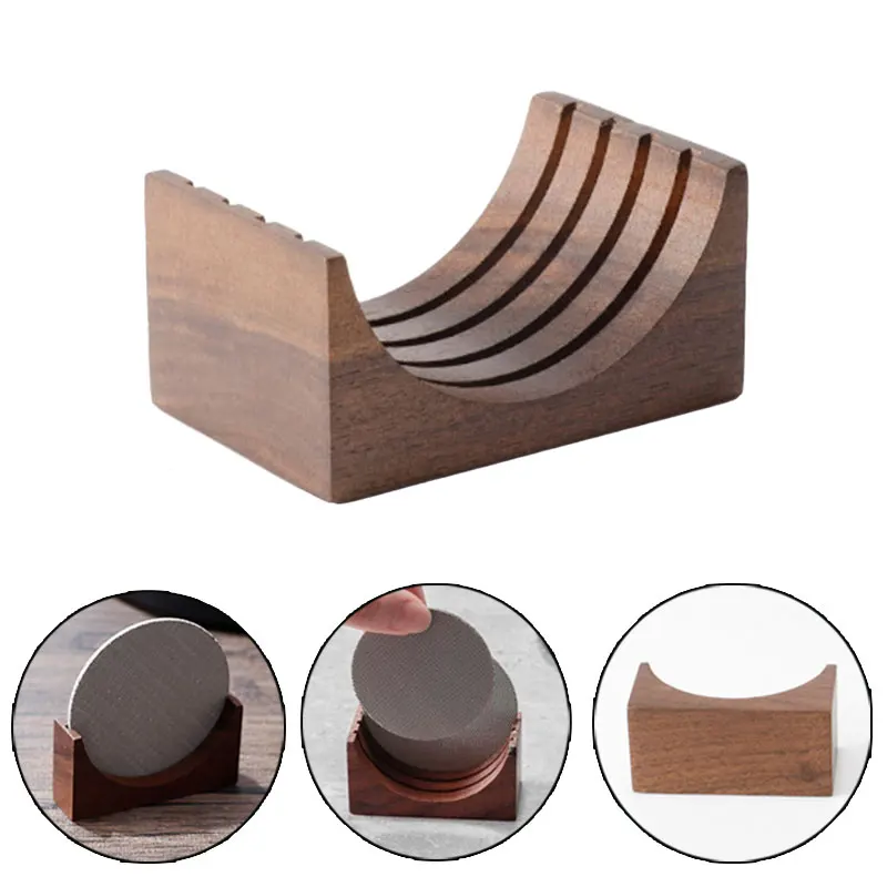 

Универсальный держатель для экрана фильтра для кофе, подставка из деревянной сетки для приготовления кофе, для машины эспрессо