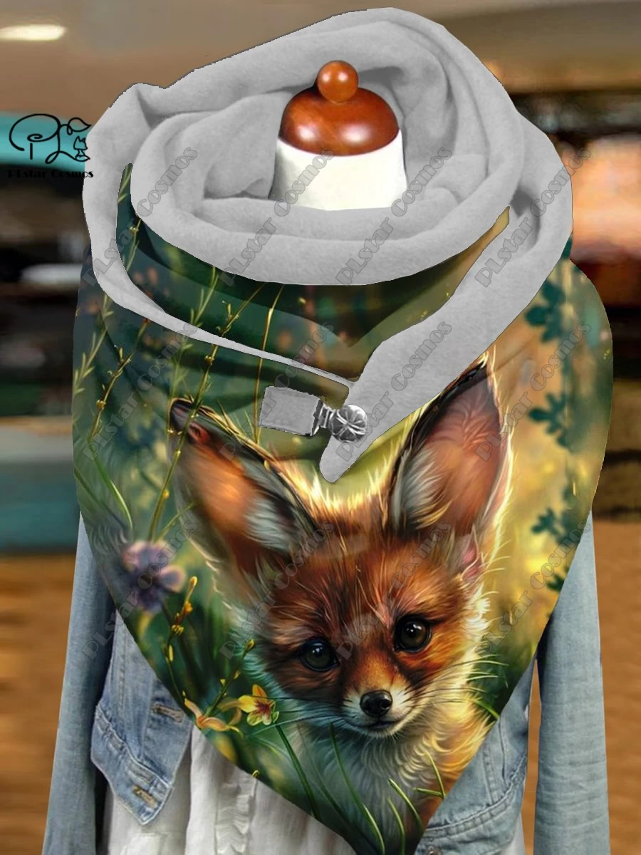 Новый теплый шарф с 3D принтом по индивидуальному заказу милый животный узор