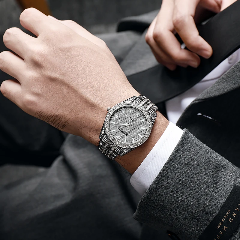 

New Fashion 2022 Trendy Golden Luxury Brand Quartz Watch For Men Relogio Masculino reloj hombre marca de lujo erkek saat relogio