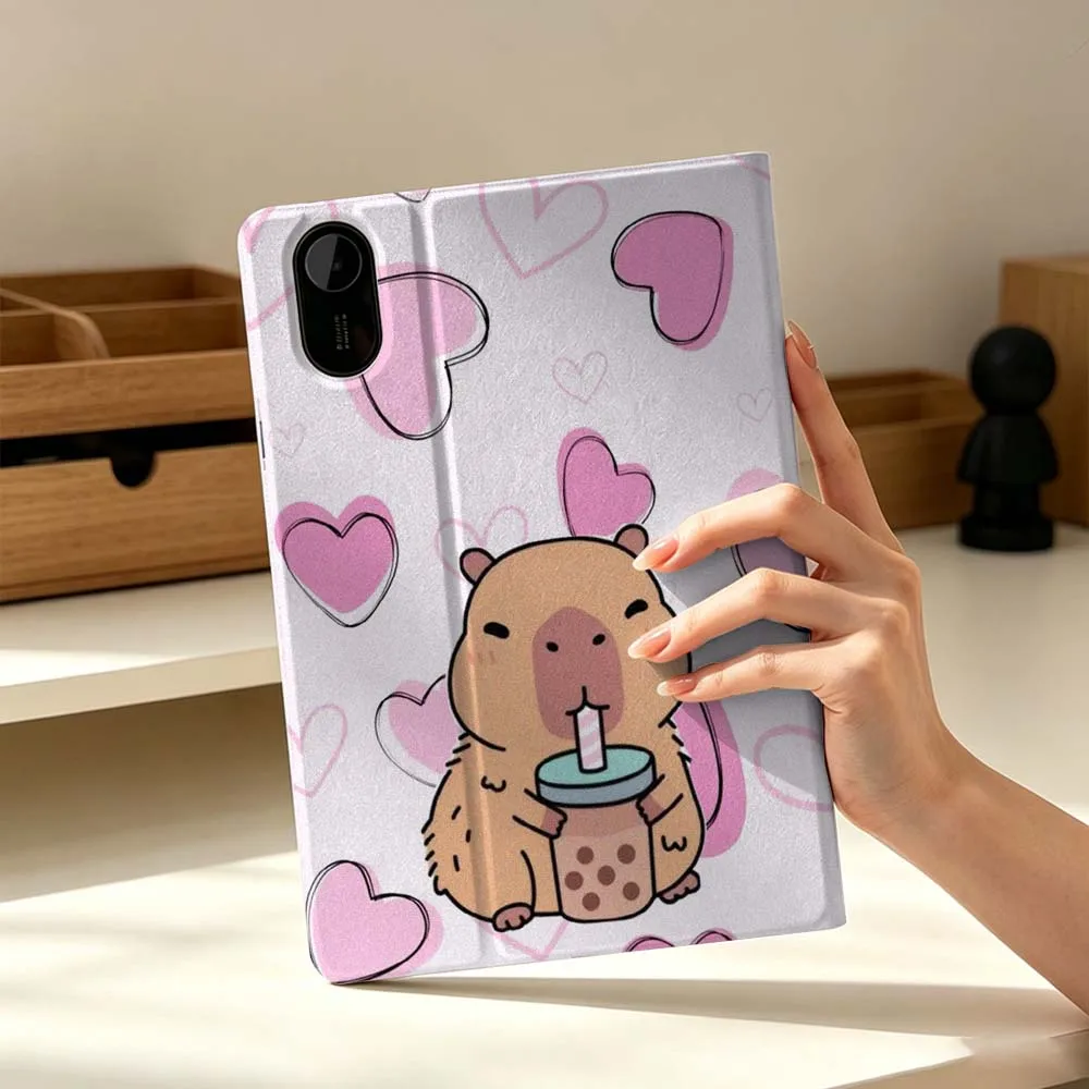 Чехол для планшета с дизайном «Капибара с сердечками» для Xiaomi Mi Pad Mini 4 5 6 7 SE Pro Plus Redmi Pad 2 SE 2025 8.8 11, складной (art.: 3920db439b68c) - 3920db439b68c