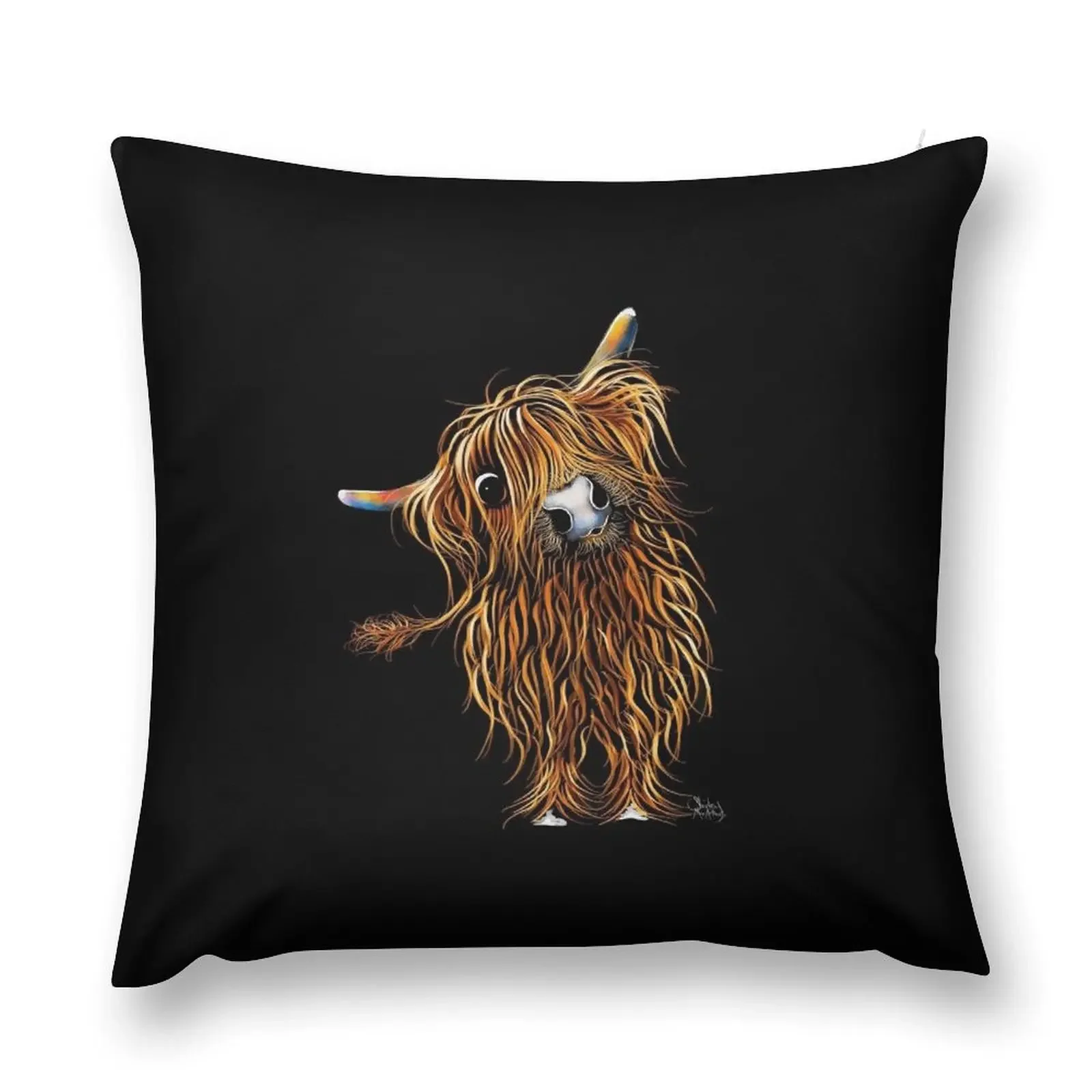 HiGHLaND CoW PRiNT SCoTTiSH ɼoooWeee' BY SHiRLeY MacARTHuR Декоративная подушка Наволочки