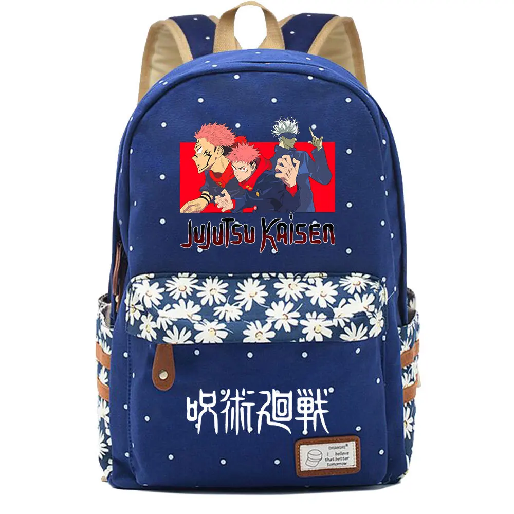

Anime Jujutsu Kaisen Canvas Dark Blue Backpack Student Schoolbag Packsack High Quality Teenger Knapsack Unisex Travel Laptop Bag