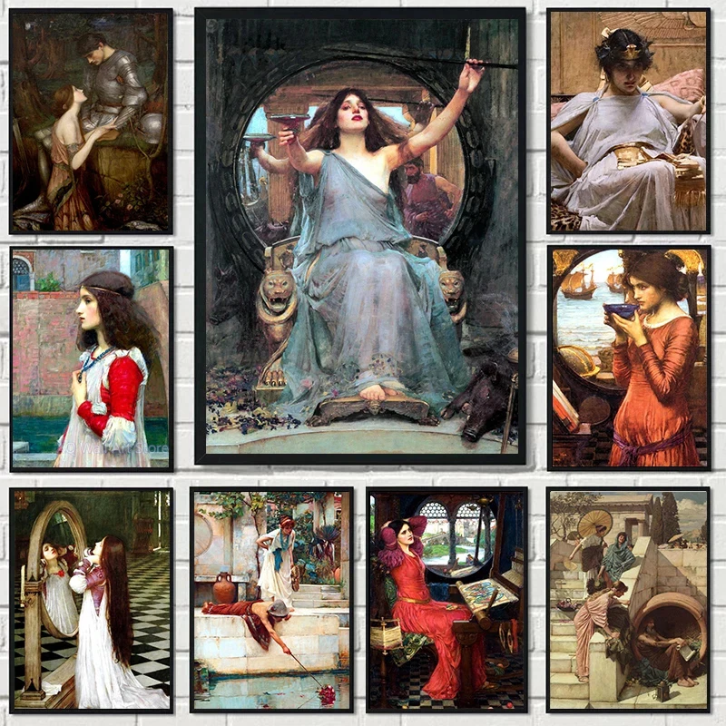 

Vintage John William Waterhouse Artwork Collection Posters Canvas Painting and Prints Wall Art Picture for Living Room Decor