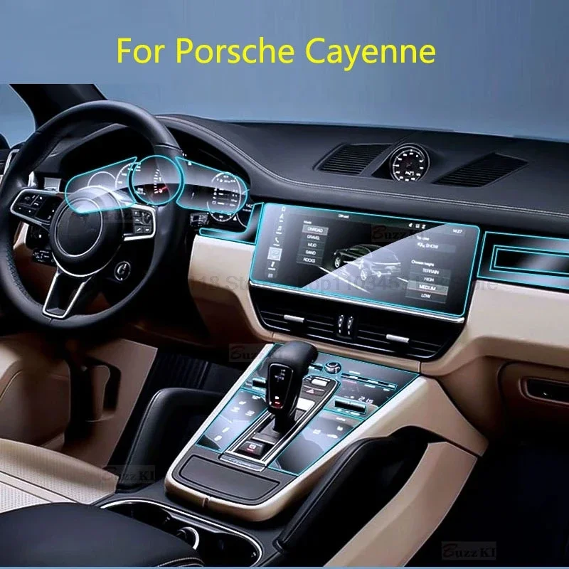 Защитная пленка из ТПУ для Porsche Cayenne Panamera Coupe 2019-2023 салон автомобиля центральная