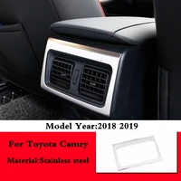stainless steel car rear air conditioning vent outlet trim cover sticker for toyota camry 70 xv70 2018 19 2020 accessories 1pcs