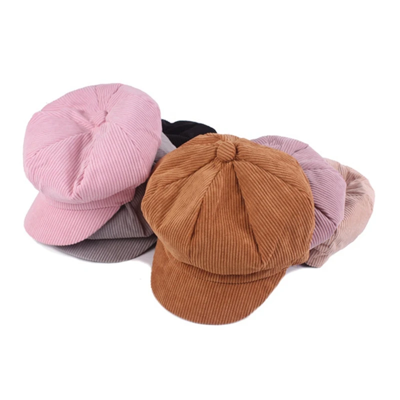 Шляпа Женская Вельветовая однотонная, классический винтажный берет с козырьком газетчика, французский стиль, берет Шляпа Женская Вельветовая однотонная, классический винтажный берет с козырьком газетчика, французский стиль, берет