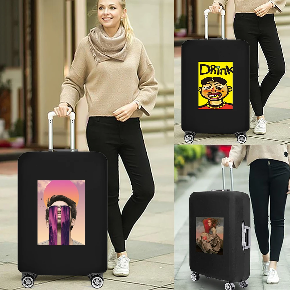 2023 Funny Travel Suitcase Protective Covers Thicken Elastic Luggage Protector Suitable for 18''-32'' Inches Trolley Dust Cover