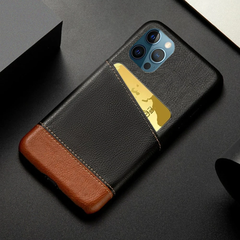 

For iPhone 14 Pro Max Case For iPhone 14 Pro Max Mixed Splice PU Leather Credit Card Holder Cover For iPhone 14 13 12 11 Pro Max
