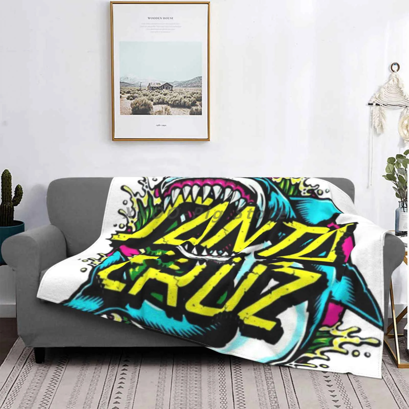 Лидер продаж домашнее фланелевое одеяло в виде акулы Санты скейтборд Круз