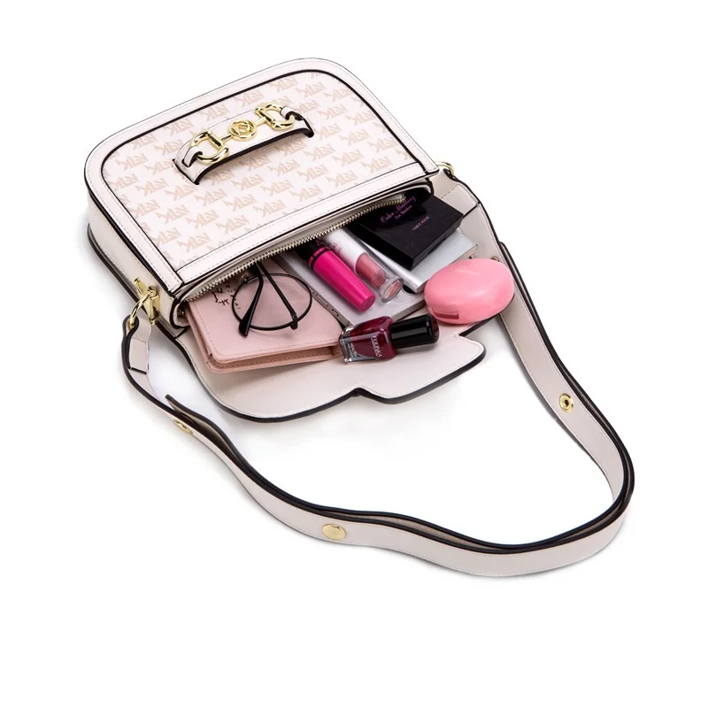 Bag Women 2022 New Fashion Horsebit Buckle Messenger Saddle Bag Niche All-match Western Style Old Flower One-shoulder Square Bag