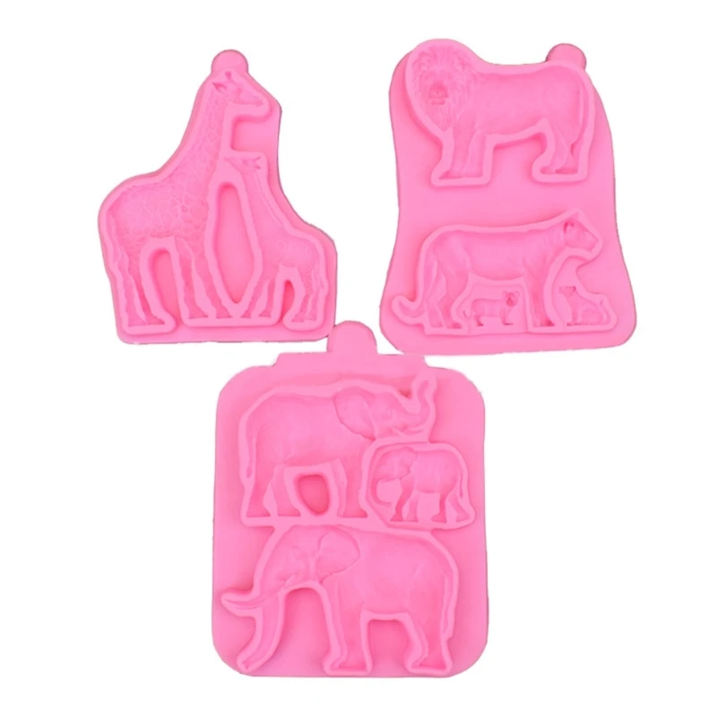 

Силиконовая форма в виде слона льва жирафа, форма для помадки, торта, инструмент для выпечки для изготовления шоколада, конфет, мыла ручной работы