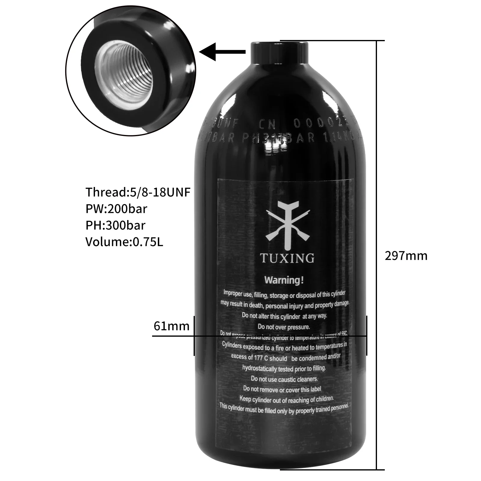 

TUXING Алюминиевый цилиндр для воздуха 0.75 л