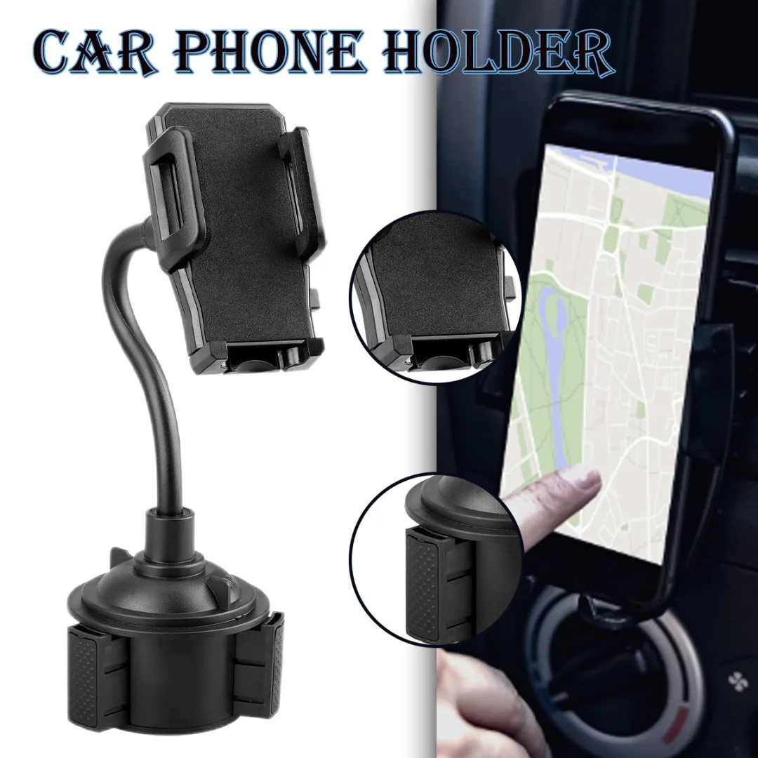 

Mayitr 1pc Car Mount Adjustable Gooseneck Cup Holder Black Plastic Mobile Phone Holders For 2.7/3.54 Inches Telephone