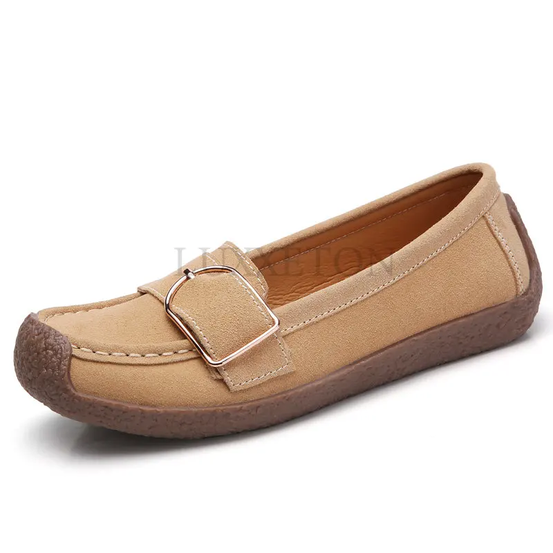 

Women Flats Suede Loafers Genuine Leather Shoes Fashion Women Ballet Flats Shoes Slip-on Ladies Oxford Boat Shoes Moccasins