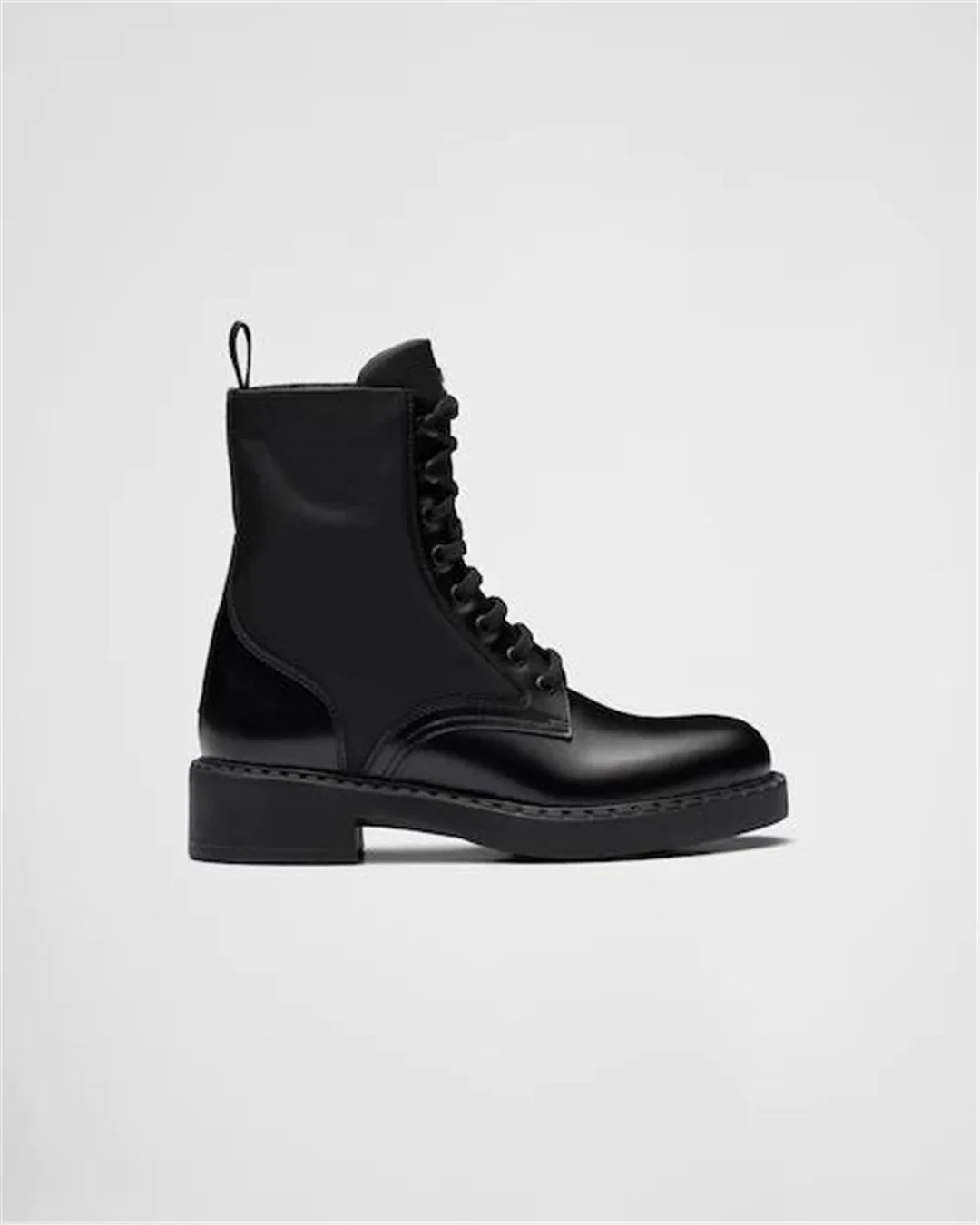 

Brushed-leather And Re-nylon Boots Black Women Shoes