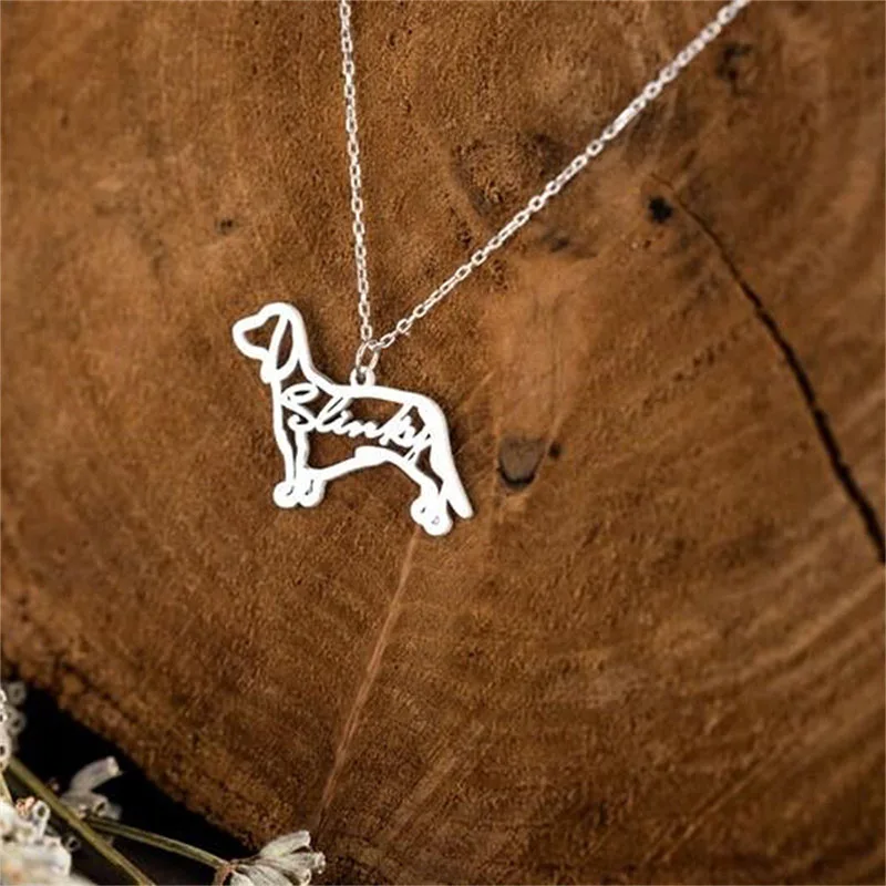 

Простое ожерелье ручной работы с изображением собаки для подростков и пар