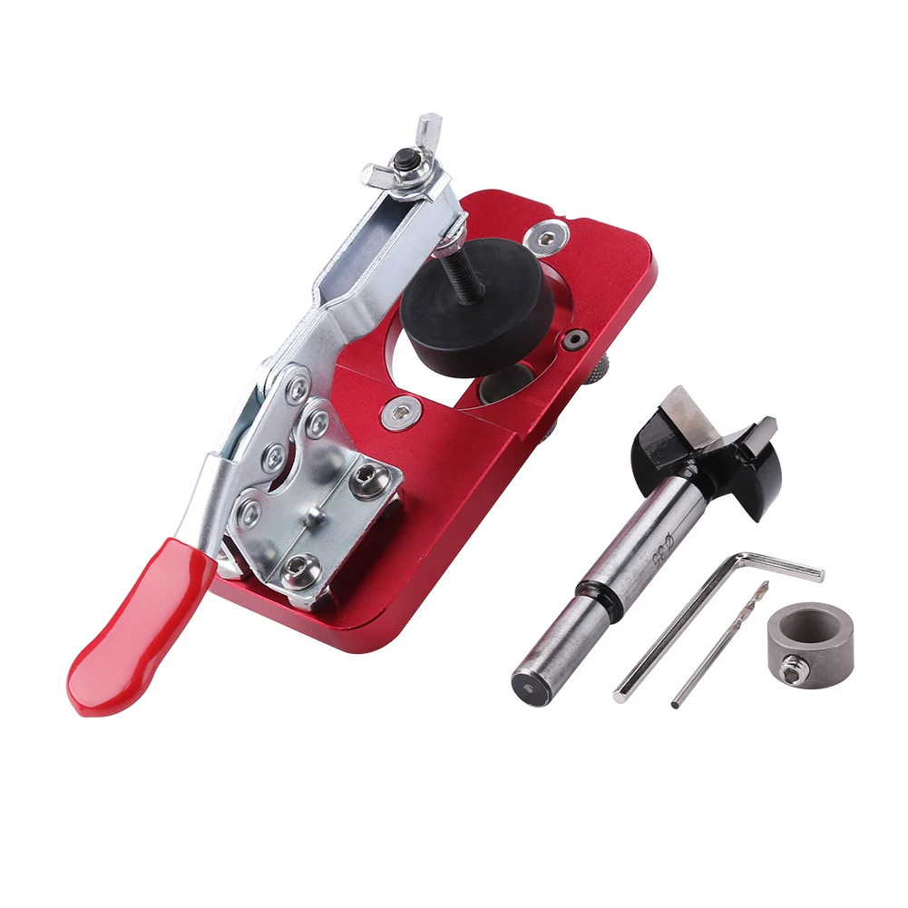 

35mm Hinge Boring Jig Locator Hole Opener Template Carpenter Woodworking Hole Puncher Drilling Guide Locator for Door Cabinets