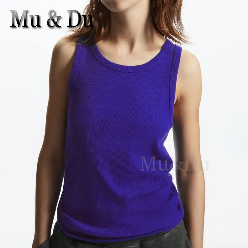 

Майка женская Базовая Трикотажная с круглым вырезом, 5 цветов