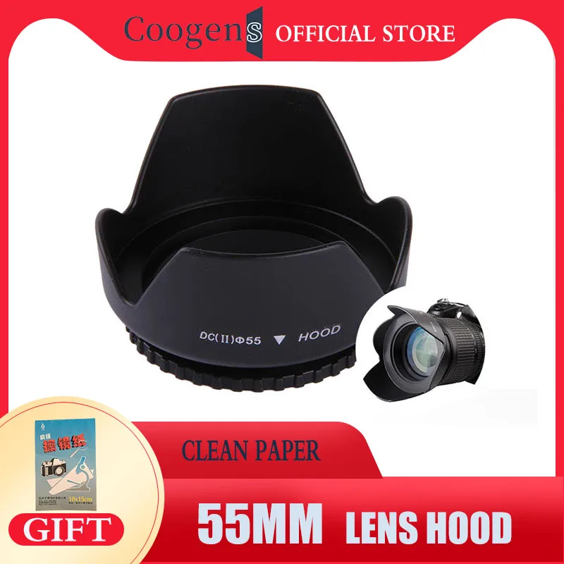

55 55mm Screwed Flower Lens Hood Protect CameraFor Fuji Canon Sony Pentax Olympus Nikon D5600 D5500 D5300 D7500 D3400 D3300 D5