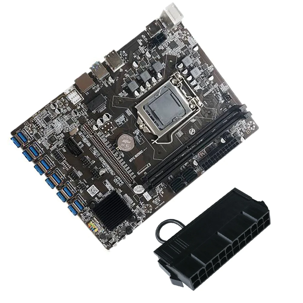 

B250C BTC Mining Motherboard 12 USB3.0 to PCI-E 16X Graphics Slot LGA 1151 DDR4 DIMM SATA3.0 with 24PIN Power Starter