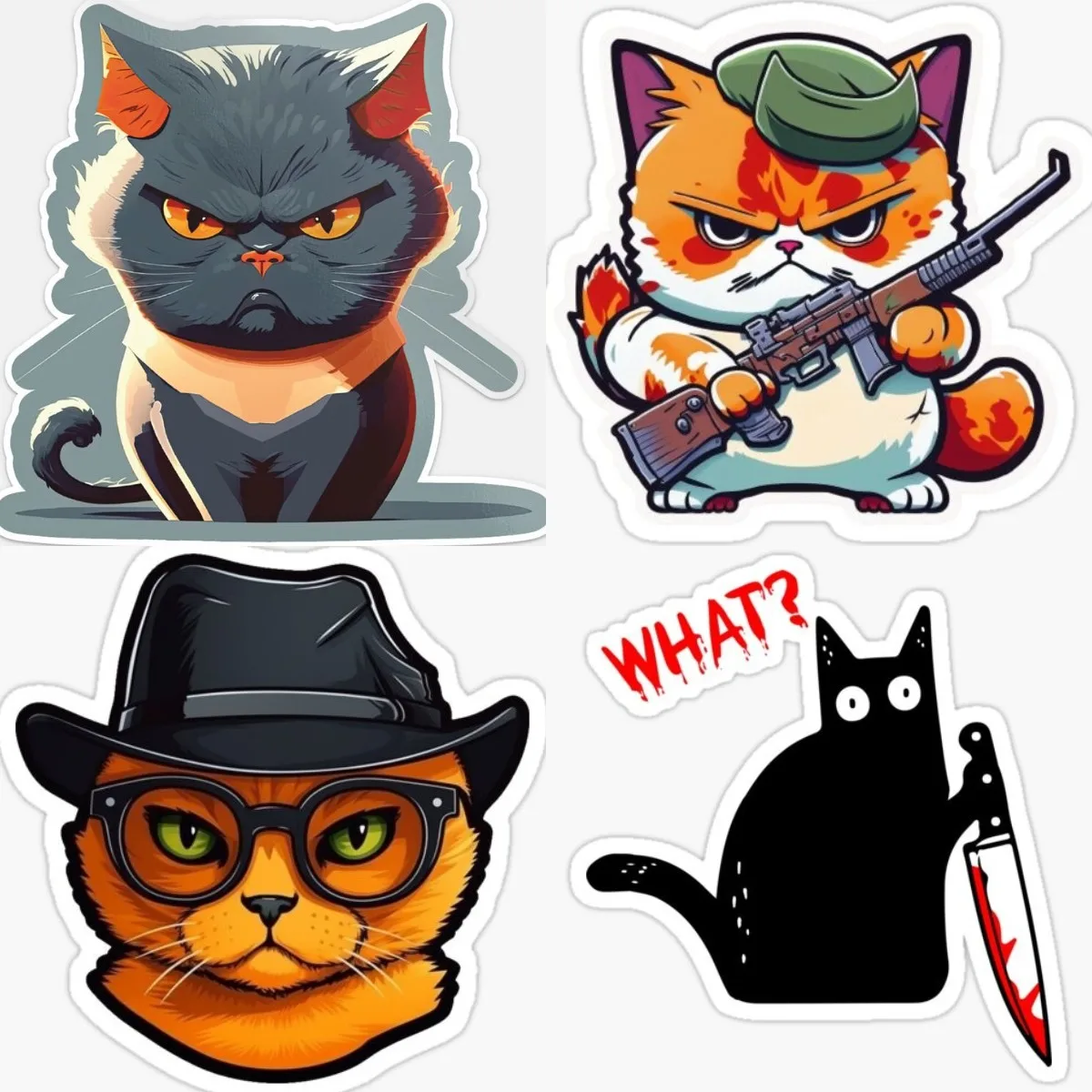 

Angry Cat Vinyl Car Sticker Decal Pet Animal Lover Wildlife Laptop Anime Waterproof Decals Car Door Protector Decoration