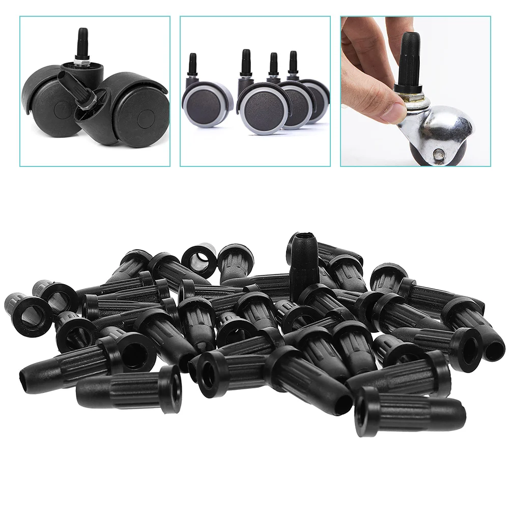 

25 Pcs Rubber Sleeve Chair Cover Office Casters Round Inserts Plastic Stool Swivel Protector