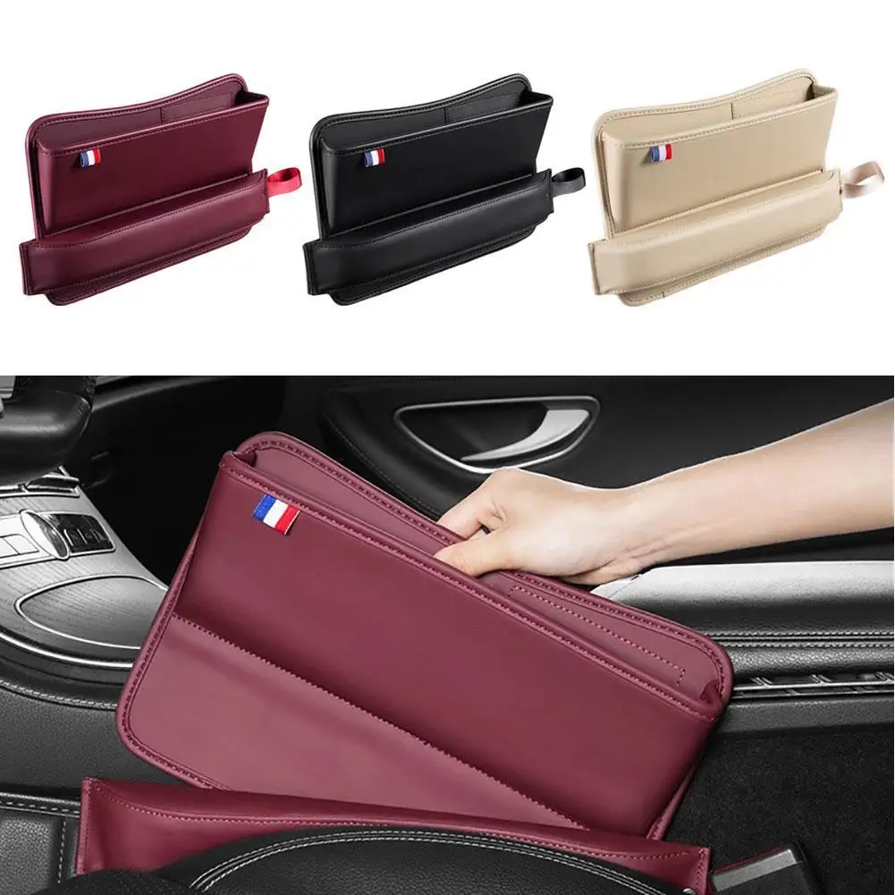 

Car Seat Slot Storage Box Leather Gap Plug Filler Phone Holder Sundries Organizer Seat Gap Box Car Decoration Supplies