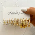 Комплект женских серег-гвоздиков в виде бабочки и сердца