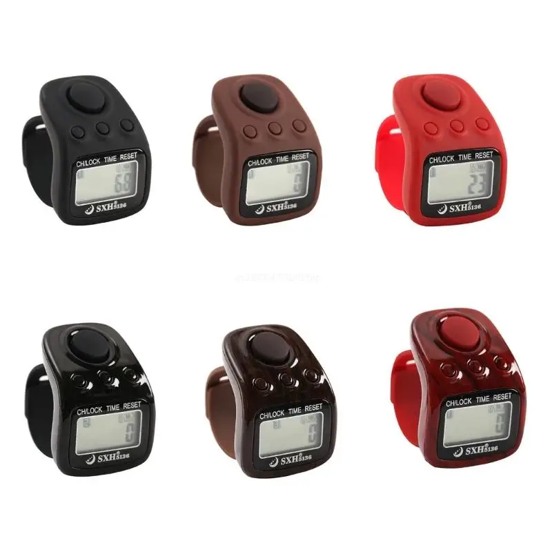 

6-Digital LCD Electrical Hand Tally Ring Counter Rechargeable Prayer Counter with LED Light & Keys Lock Functions Dropship