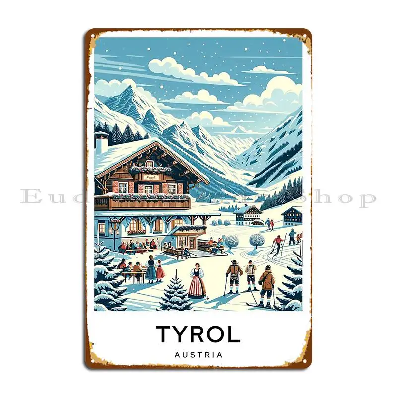 Цифровой постер Tyrol Австрия для путешествий металлический знак дизайнерский