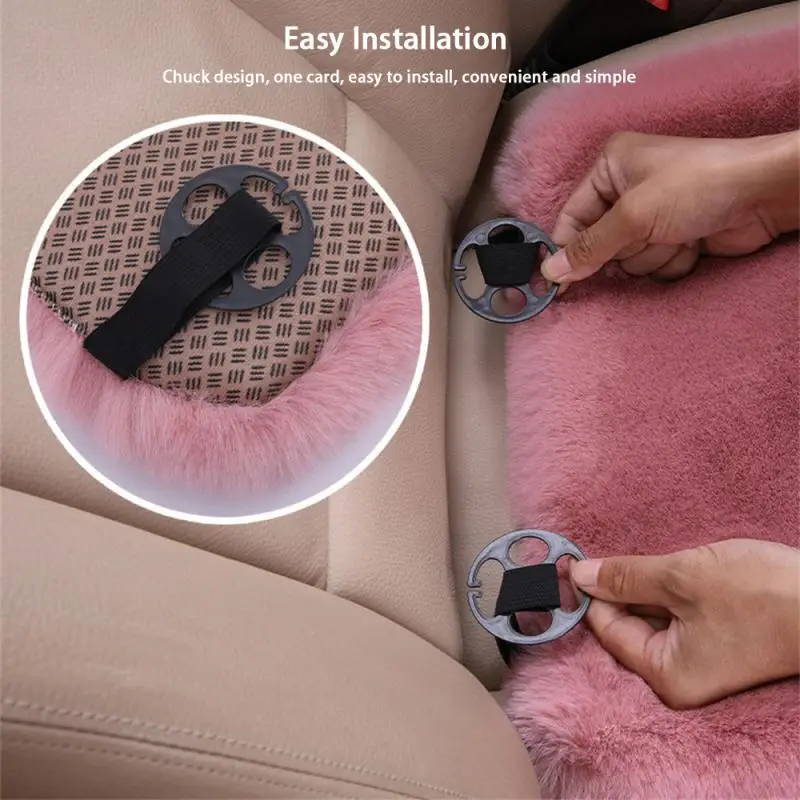 Зимняя плюшевая подушка для автомобильного сиденья из кроличьего меха зимняя