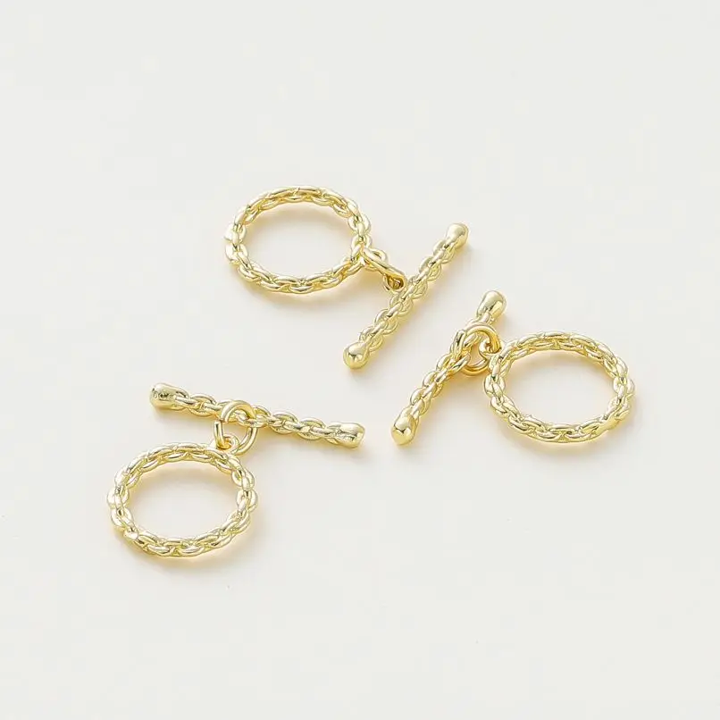 

4pcs/lot 14K Gold Color Plated Bracelet Heart O Toggle Buckle Charm Decorate Connectors Fitting DIY Jewelry Making Supplies