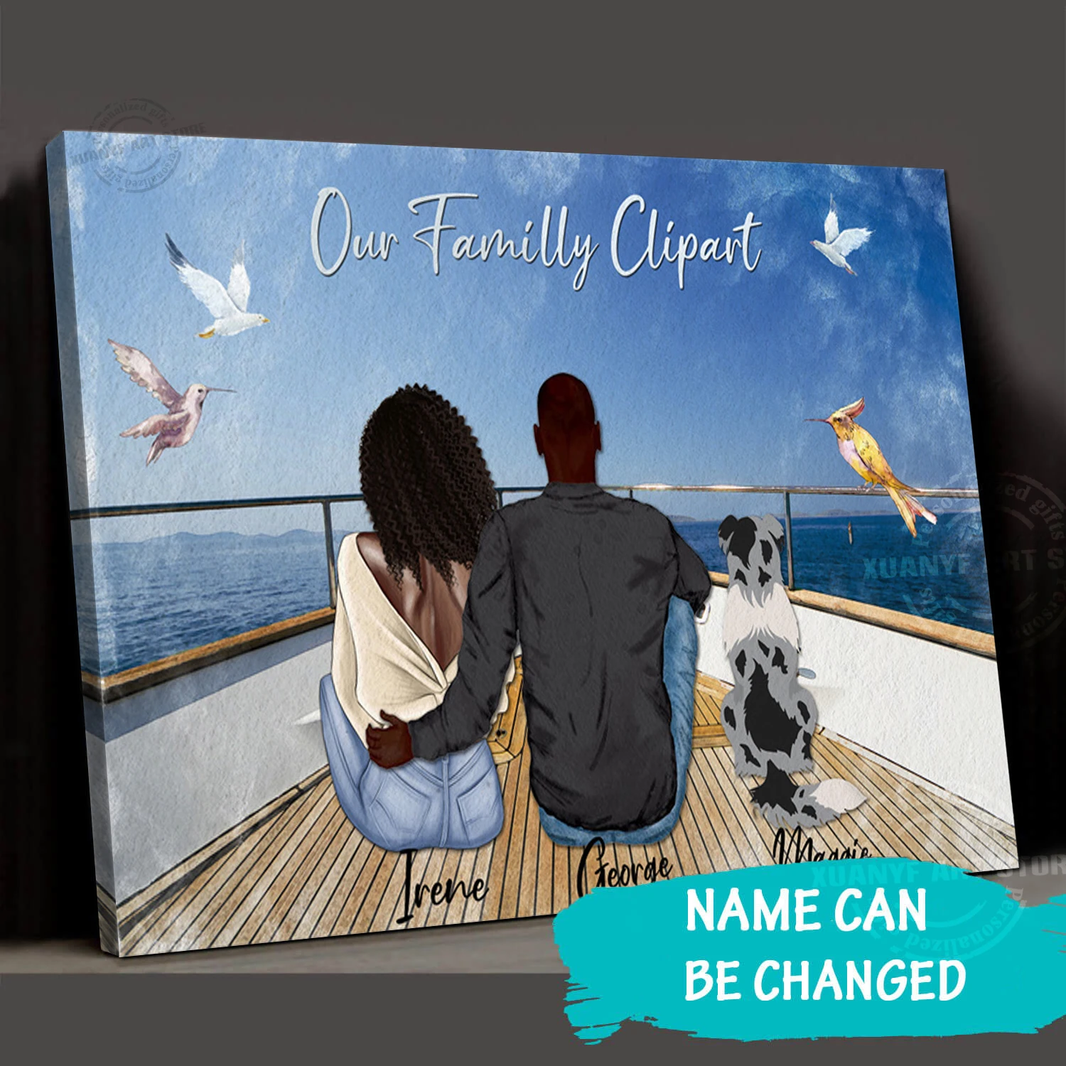 

Семейная фотография искусственная стена с рисунком семейства сидя в яхте морской пейзаж нордический домашний Декор подарок