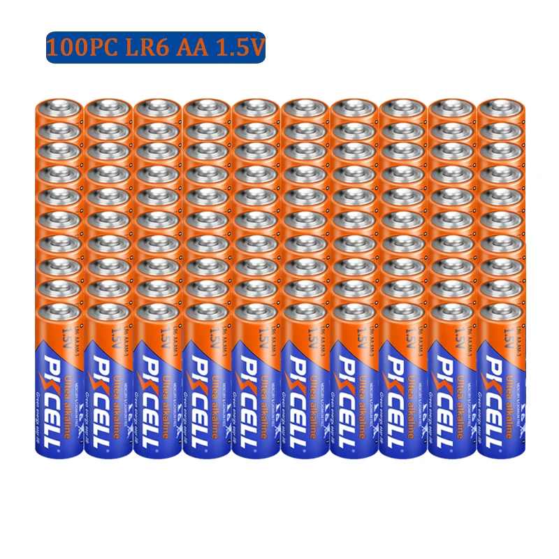 Батарейка MN1500 LR6 100 шт., батарейка E91 AM3 1,5 в, двойная Щелочная батарейка AA, 10 лет, для клавиатур, часов, игрушек, пультов дистанционного управления