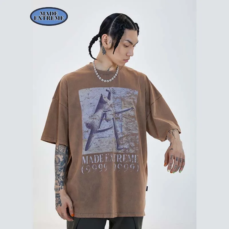 

MADE EXTREME Harajuku Tshirt HipHop T-shirt Oversized Cotton Tees graphic t shirts mens clothing baggy t shirt for women 2124