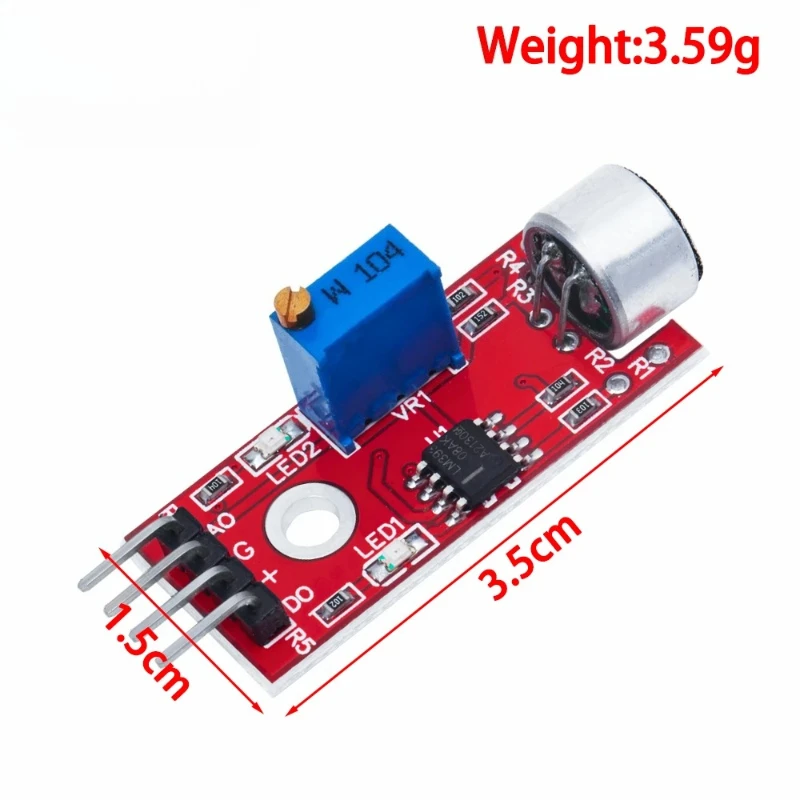 Фото Модуль обнаружения звука с микрофоном для Arduino, AVR, PIC, аналоговые и цифровые выходные датчики KY-038 KY-037 №3