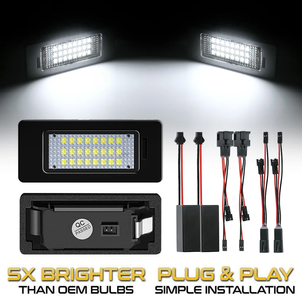 2 шт. автомобисветодиодный светодиодные лампы для номерного знака Audi A4 A3 A6 Q5 Q3 A5 Q7