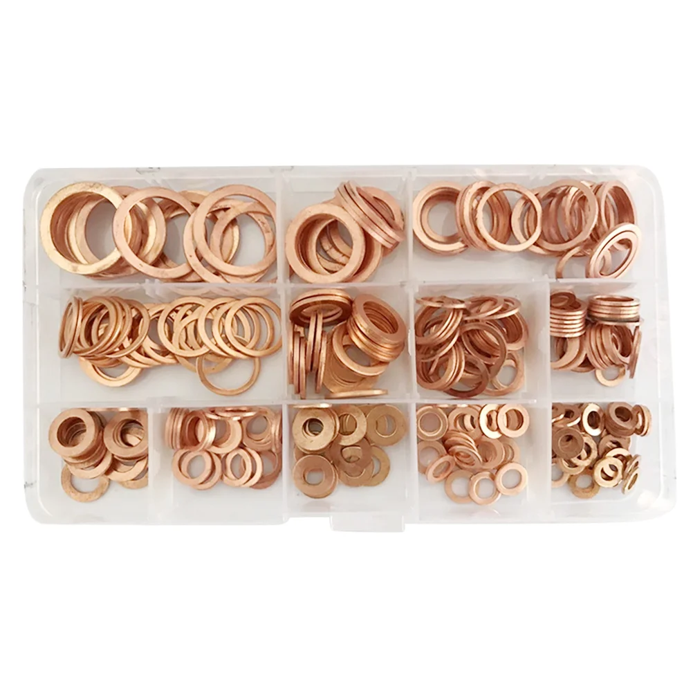 

300 PCS Metal Shims Air Cylinder Washers Air Pumps Washers Gasket Brass Crush Washer Automotive Washer