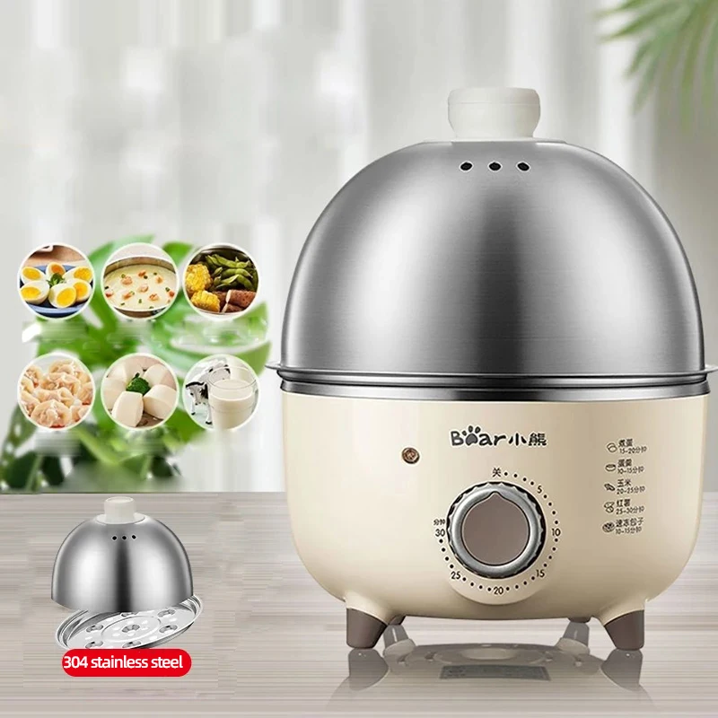 

360W Electric Egg Boiler Breakfast Machine Multicooker Steamer Automatic Egg Cookers Home Egg Custard Steaming Cooker with Timer