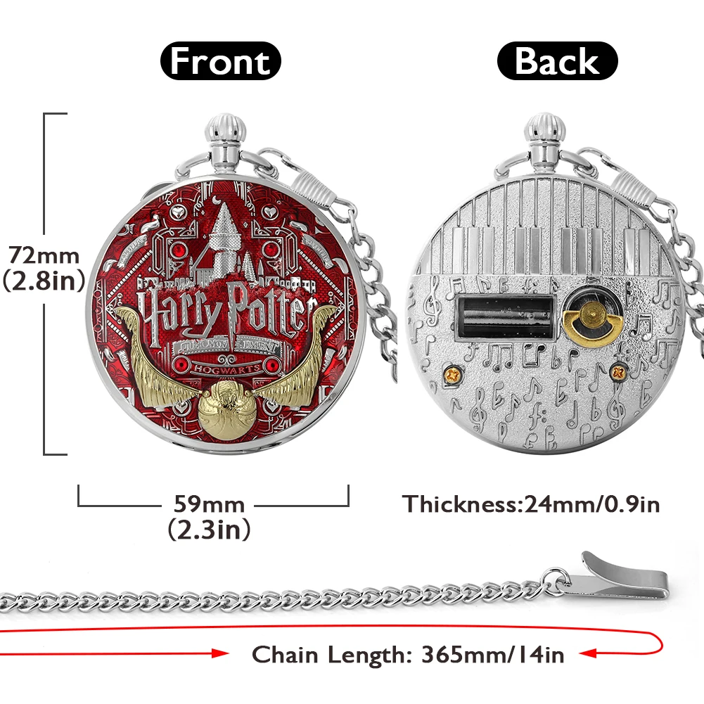 New Pocket Watch Music Birthday Gift for Boyfriend Girlfriend Fashion Luxury Red Quartz Pocket Watch Pendant Relógio De Bolso