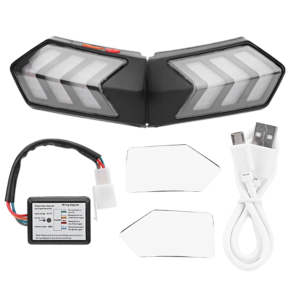 

Wireless Motorcycle Helmet LED Safety Light Motorbike Turn Signal Warning Brake Lightbar