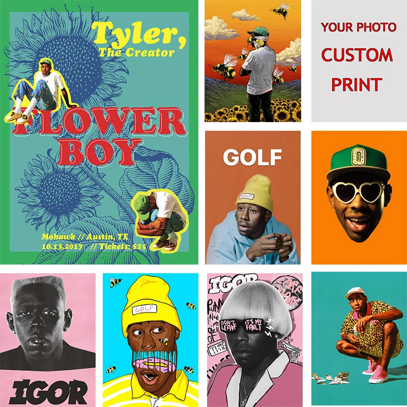 

Tyler The Creator Posters American Pop Rapper Home Decor Room Bar Coffee Wall Stickers Custom print
