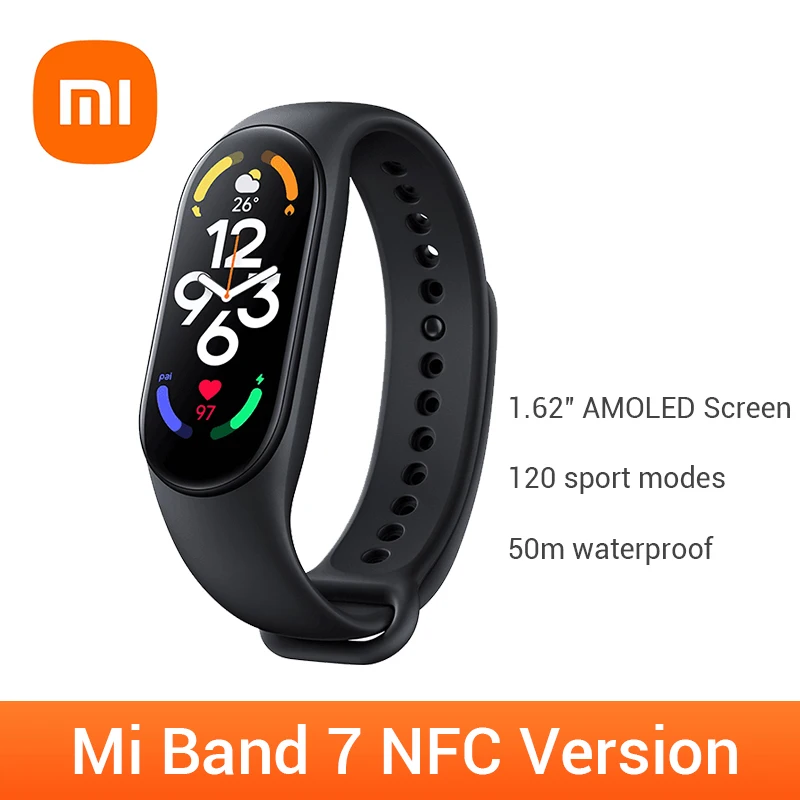 

Xiaomi Mi Band 7 NFC 1.62 inch AMOLED Smart Bracelet Wristband 2022 Miband 7 NFC Version Gift boy girl